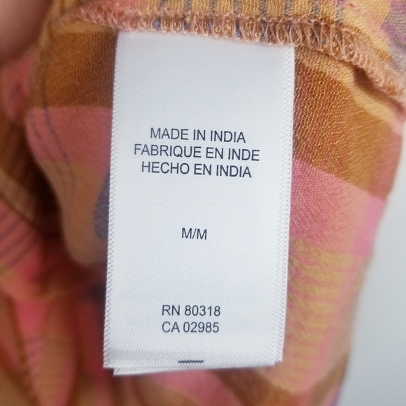 Lucky Brand Plaid Button Front Short Sleeve Top NWT - Picture 8 of 9